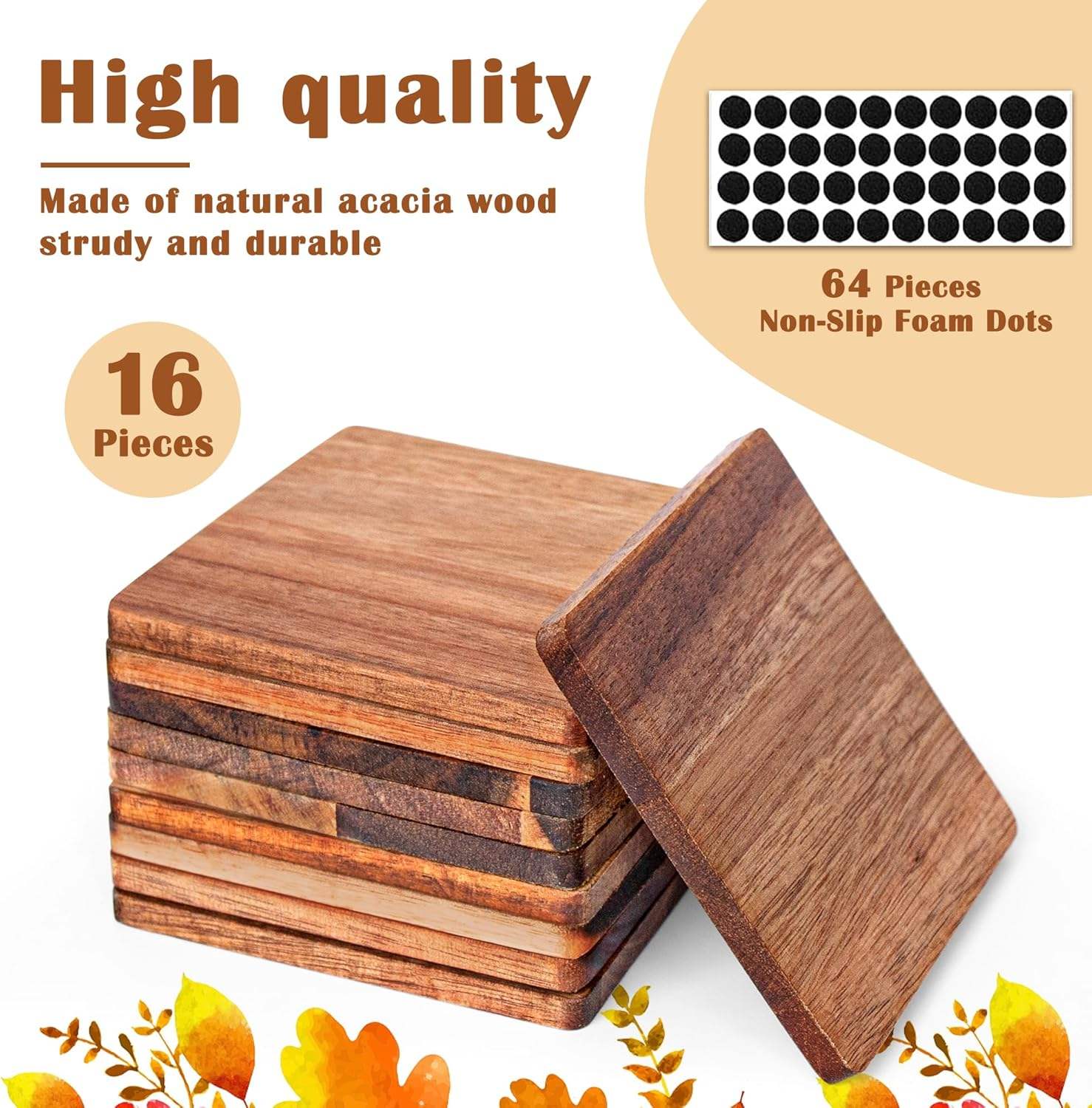 Luxury Handcrafted Wooden Coaster Set Elegant Table Decor for Home & Office