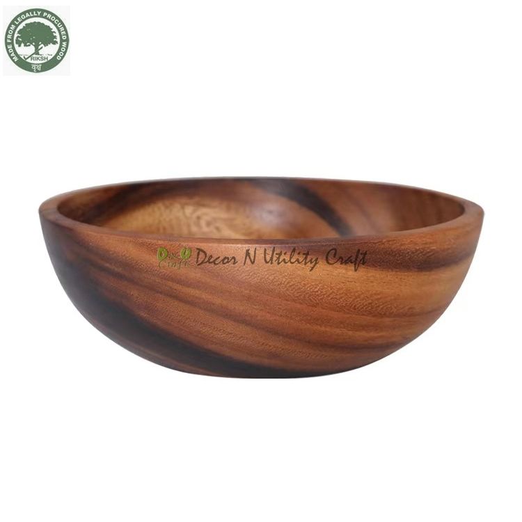 Premium Wooden Salad Bowl Eco-Friendly Handmade Kitchenware | Decor N Utility Craft