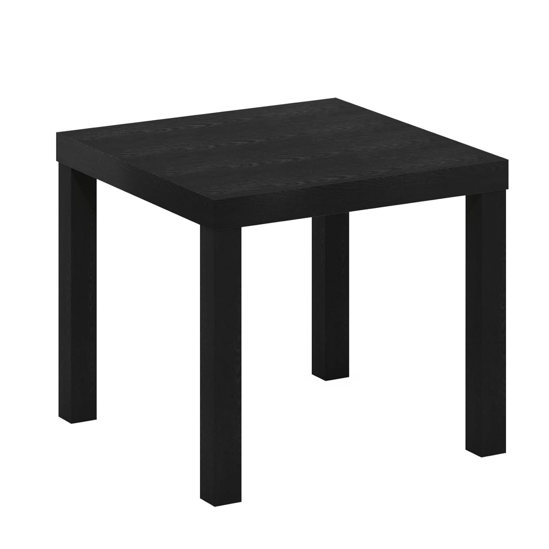 Classic Rectangle Parsons Side End Table 1-Pack Black Finish Modern Wooden Accent Table for Living Room & Bedroom