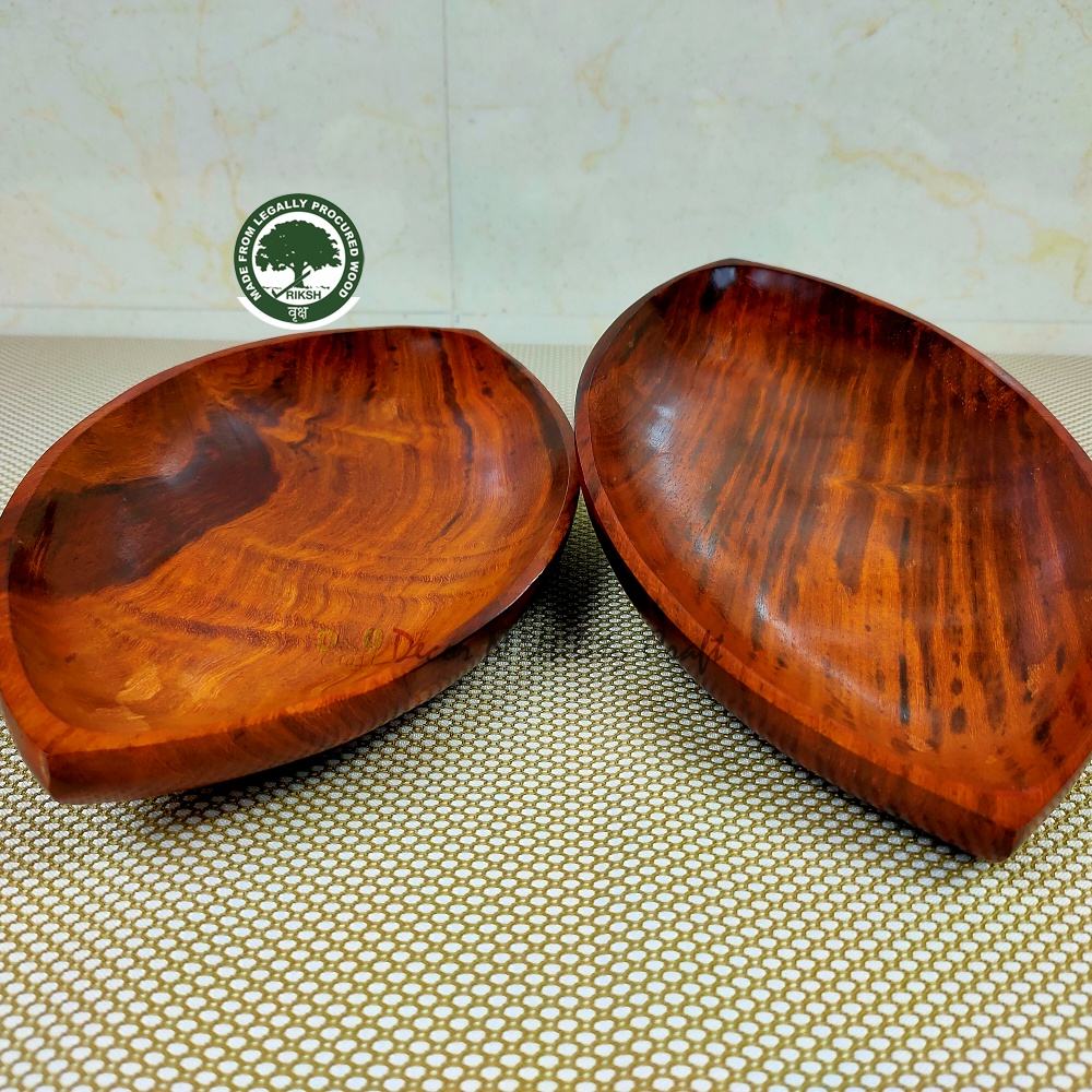 Handmade Wooden Leaf Bowl – Eco-Friendly Herb & Spice Serving Bowl Dishwasher Safe Kitchen Tool